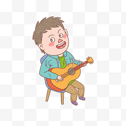 唱歌人物手绘图片_手绘人物吉他少年