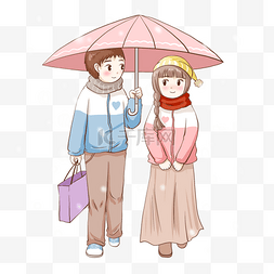 雨中撑伞图片_情人节伞男孩