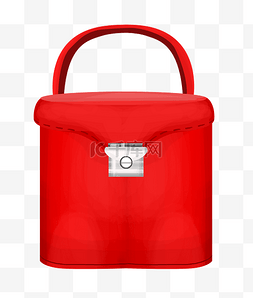 女士手提包手绘图片_红色的手提包插画