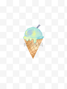 冰淇凌手绘插画元素