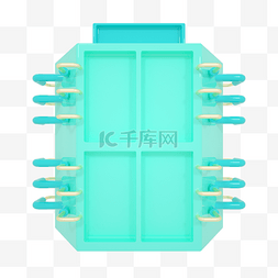 产品展示展示框图片_C4D青色立体电商淘宝产品框产品展