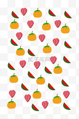 水果教育图片_可爱的水果底纹插画