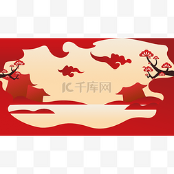 喜庆背景红色图片_新年春节回家过年团聚红色背景图