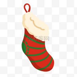 圣诞袜图片_绿色条纹圣诞袜