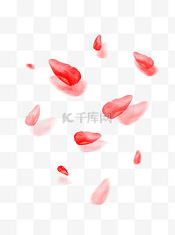 气氛红色图片_植物花瓣漂浮气氛免抠图案