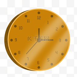 顺时针时钟图片_精致的棕黄色钟表