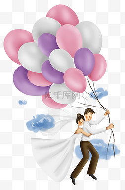 婚礼气球图片_西式婚礼新郎新娘