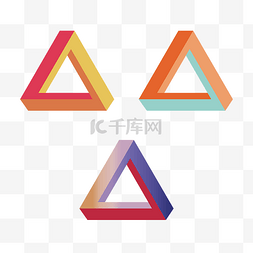 三角乐符图片_立体风格潘洛斯三角循环错位渐变