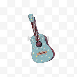 青蓝色乐器吉他