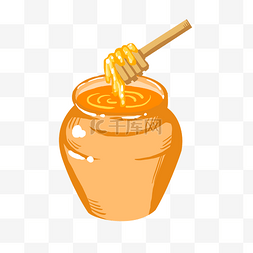 美食原料图片_打开的蜂蜜罐画布