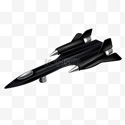 黑色质感写实手绘战斗机