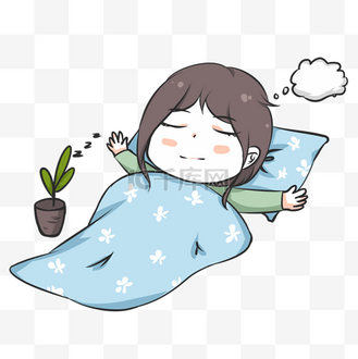 世界睡眠日安静睡觉的小女孩