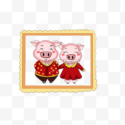 结婚照图片_卡通小猪猪卡通动物可爱动物