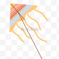 放飞你的梦图片_黄色三角形风筝插画