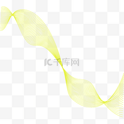 黄色波浪纹图片_黄色渐变几何曲线元素