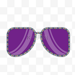 紫色个性图片_创意卡通紫色中国风个性挡光眼镜