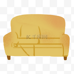 一张黄色的卡通沙发免抠图