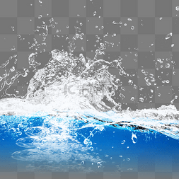 蓝色水波纹水滴元素