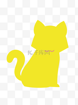 黄色小狗装饰图片_彩绘黄色小狗轮廓元素