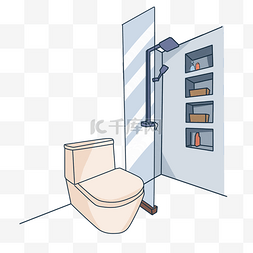 男女洗澡间图片_卫生间里的设施场景