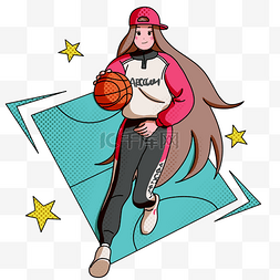 打篮球的女孩