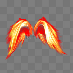 模拟图片_翅膀红色系火焰羽翼模拟火元素免