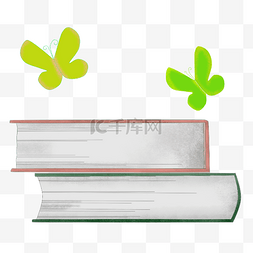 叠起的书本植物 