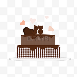 布朗图片_巧克力情侣生日蛋糕
