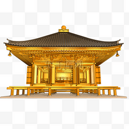 日本古建筑图片_手绘日本文化古寺庙