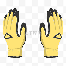 黄色手绘手套