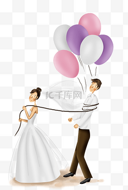 婚礼策划图片_气球婚礼新郎和新娘