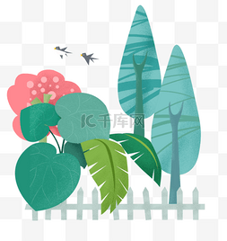 精美手绘植物素材图片_卡通植物装饰插画