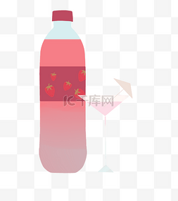 草莓奶茶图片_瓶装果汁饮料