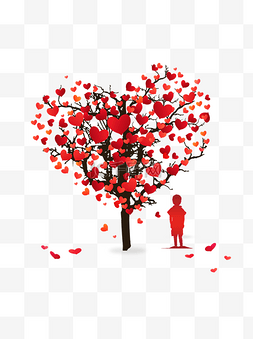 红色爱心树木