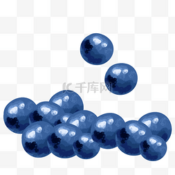 一堆油画风格蓝莓
