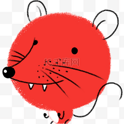 极简风图片图片_十二生肖中国红图标元素子鼠