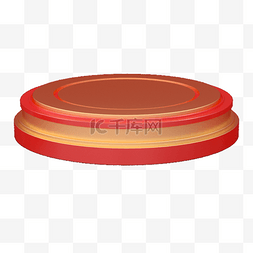 红色质感层次图片_红色圆柱舞台元素