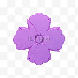 C4D女王节紫色立体花朵