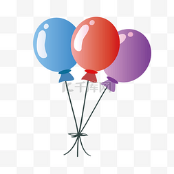 新年彩色的气球插画