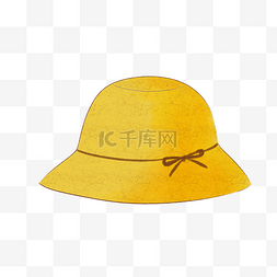 黄色的渔夫帽插画