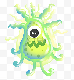 细菌微生物插画图片_可爱的卡通细菌插画