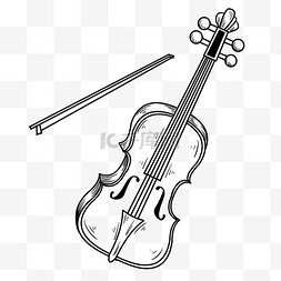 线描小提琴装饰插画