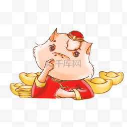 2019猪年形象卡通手绘