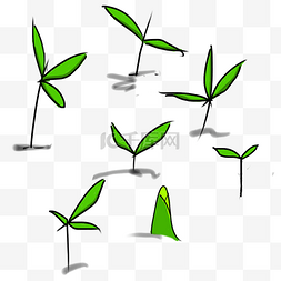 竹叶青logo图片_卡通手绘竹叶竹笋元素下载