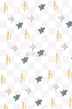 花卉植物底纹图片_手绘花朵植物底纹插画