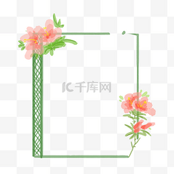 中国水墨风边框图片_中国风格红色花朵边框