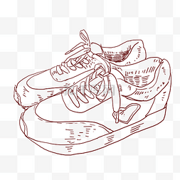 线描休闲鞋子插画