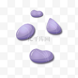 点缀物元素图片_石头装饰图案蓝紫石柱