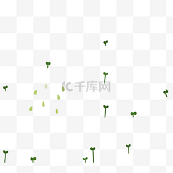 矢量花纹叶子图片_春季夏季绿色手绘卡通水彩叶子