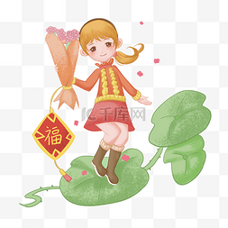 手绘新年祝福插画